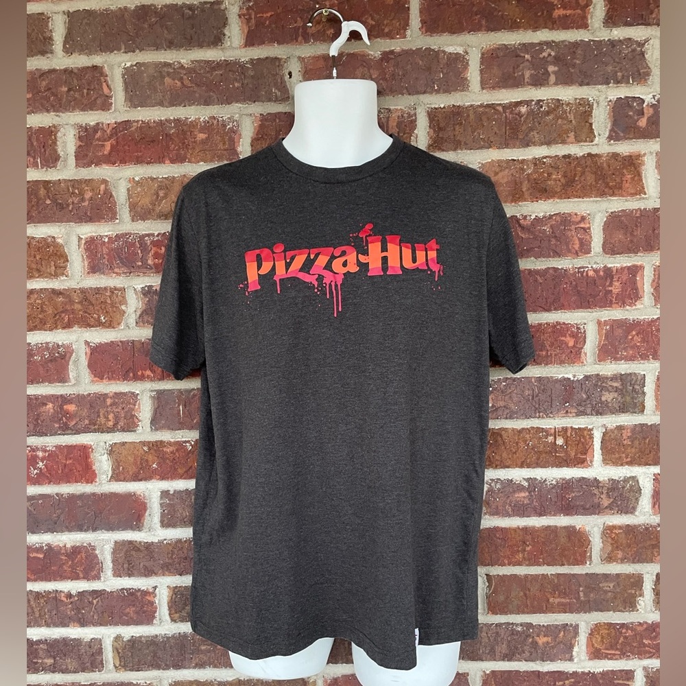 Men's Gray Pizza Hut Graphic Tee T-Shirt Size Large